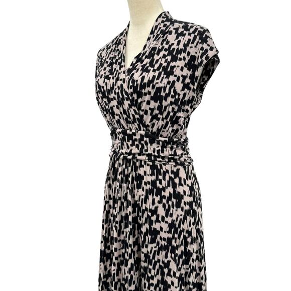 APT. 9 NWT Taupe & Black Bold Print Surplice V-neck Soft Knit Maxi Dress - Picture 5 of 11